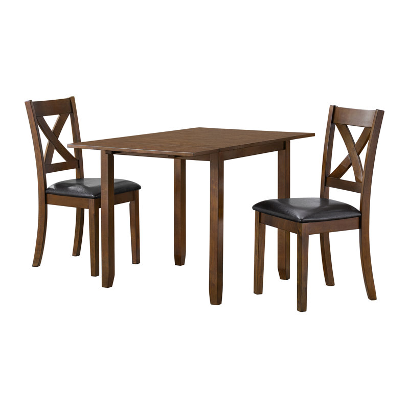 Alexa 3PC Dining Set with Drop Leaf Table in Espresso