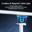 Lampe de bureau noire sans fil à DEL, commande tactile à intensité variable rechargeable avec support pour téléphone-969406458