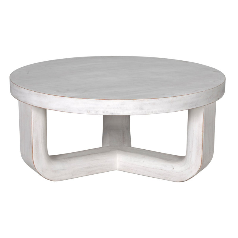 Joel Solid Wood Coffee Table, White Wash