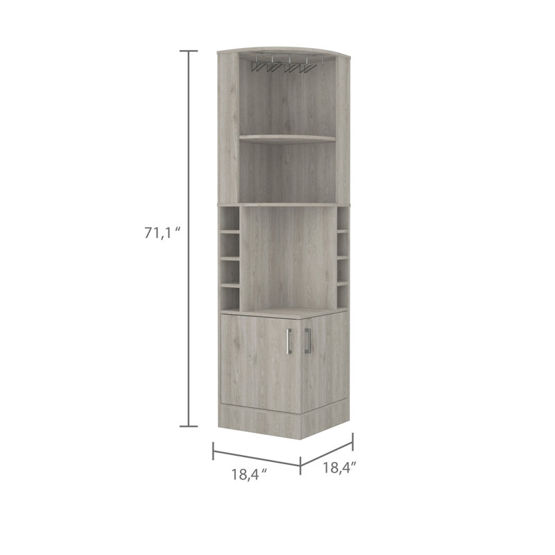 Armoire à vin grise avec 8 compartiments et tablette supplémentaire