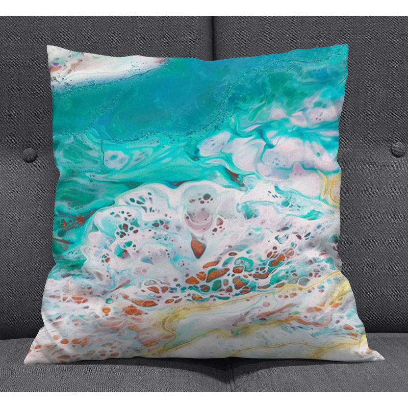 Throw Pillow With Insert, Blue Abstract 9, 20"H x 20"W