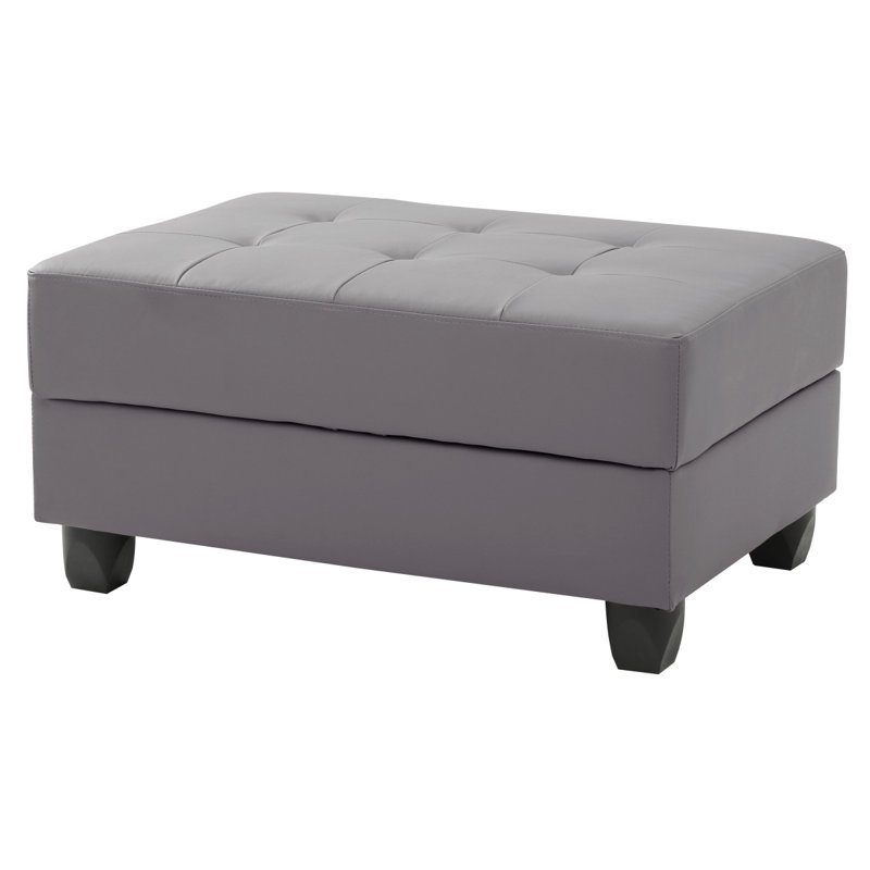 Chic Gray Contemporary Ottoman