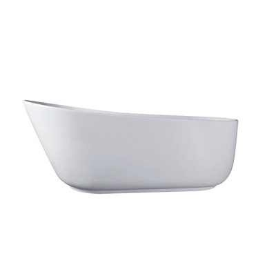 Baignoire de trempage ovale en résine 67 po avec trop-plein pour salle de bain