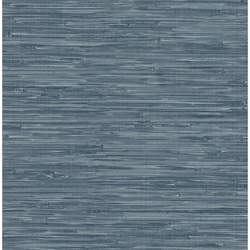 Exhale Light Brown Woven Faux Grasscloth Wallpaper, Blue