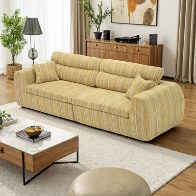 Canapé compact en chenille tissée compacte avec éponge haute densité sans assemblage requis
