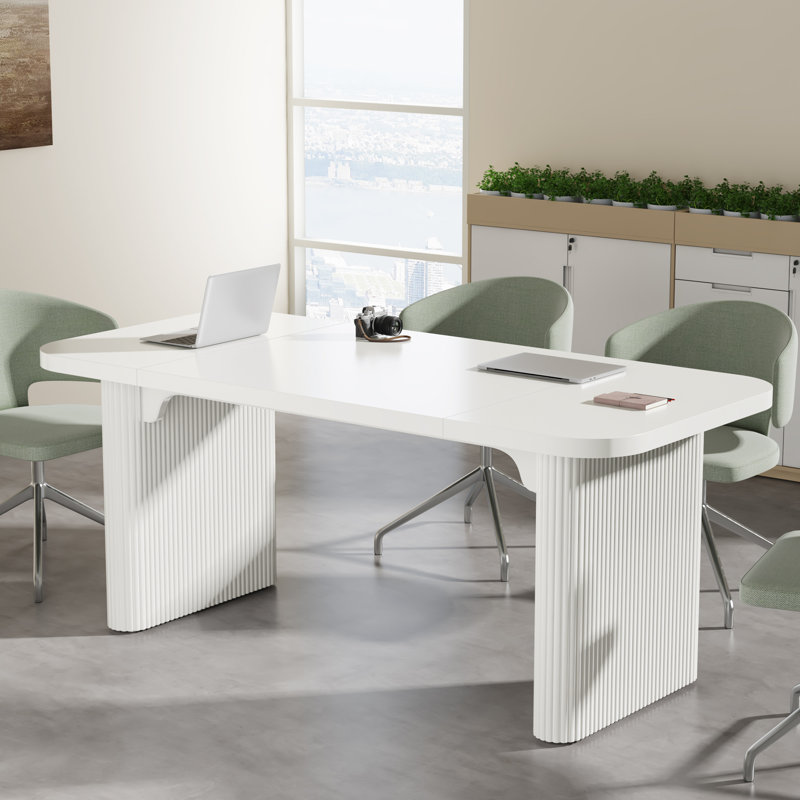 Rectangle Conference Meeting Room Table, White