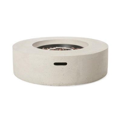 50,000 Concrete Fire Pit, Grey - Heat Retention , Flame Holder
