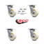 5 Inch Nylon Swivel Caster Set with Ball Bearing and Swivel Lock Service Caster|SCC-30CS520-NYB-BSL-4