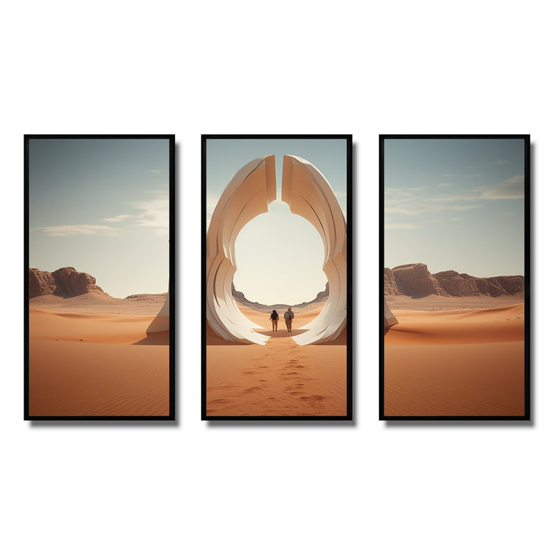 «Gate to Space», art mural surréalisme, H 28 po x l 36 po, Cadre flottant noir