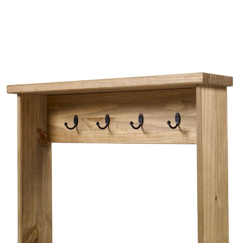 Cortavious Hall Tree 31.5'' Wide with Bench and Shoe Storage, brown 