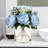 Mixed Artificial Peony Flower Arrangement In Glass Vase With Faux Water (blue)-1191557893