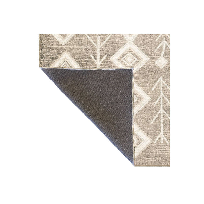 Tapis rond rond à motif lavable à la machine, Rectangle 3 pi 3 po x 4 pi 11 po