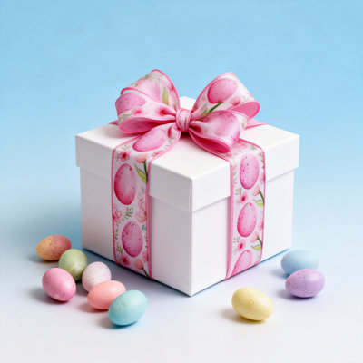 Easter Decorations Easter-themed Ribbons Featuring Egg and Bunny Checkered Patterns Suitable for Spring Holiday Decorations Gift Wrapping Wreaths Bows