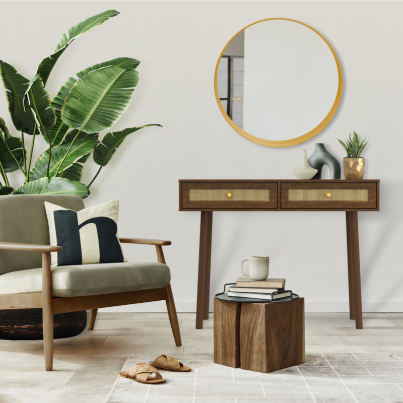 Table basse simple Camrin, Noyer brun