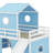 Loft Bed With Slide Pink Tent And Tower-504491715