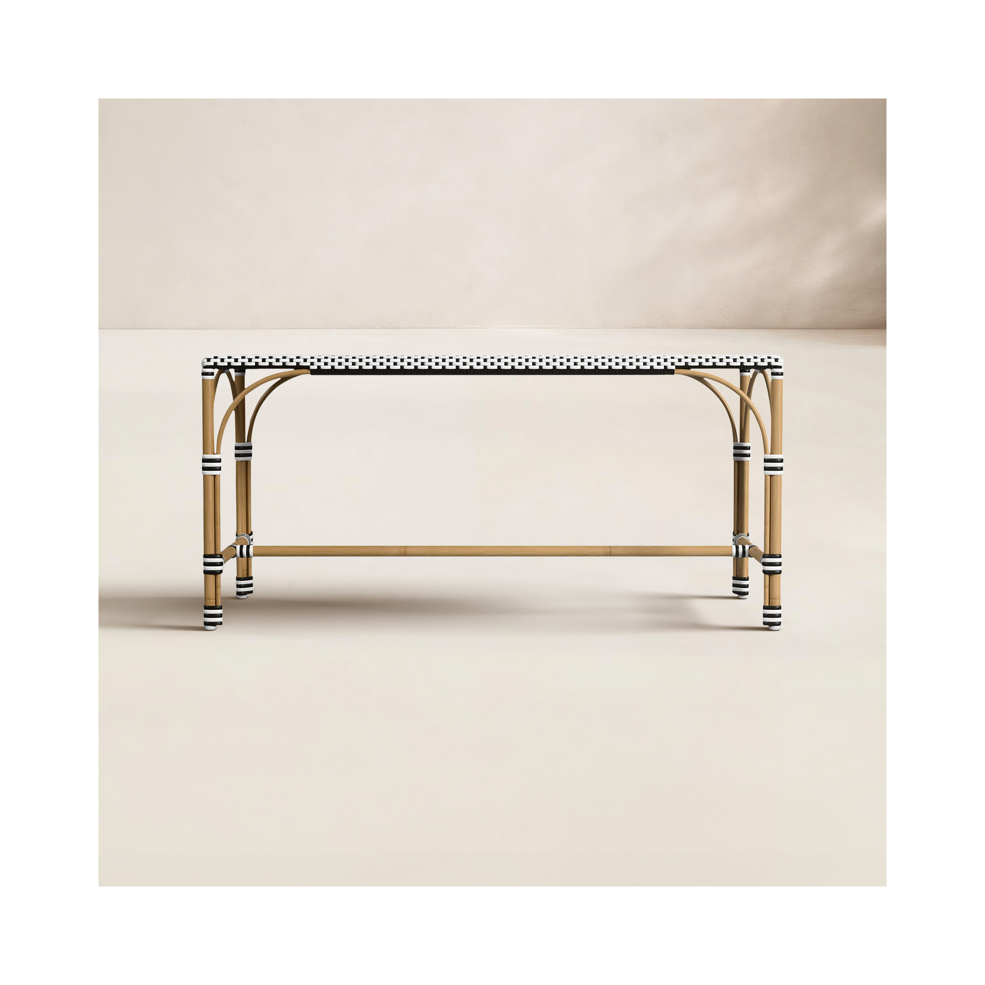  Aluminum Picnic Bench, Black/White