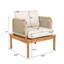Fauteuil club en bois d'acacia et corde avec coussins l 29 po x P 32 po x H 11,5 po Christopher Knight Home