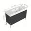 Meuble-lavabo autoportant avec lavabo en résine, armoire de rangement avec portes à fermeture douce-58875562