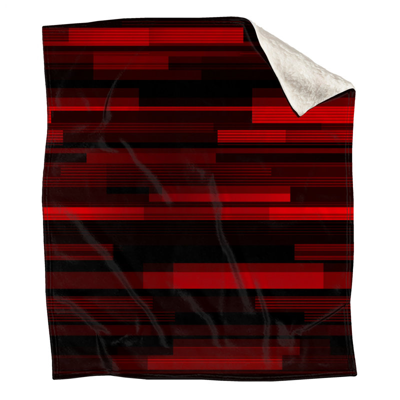 Jeté en molleton Red Stripes - Jetés abstraits pour canapés ou lits, 60in W x 80in H