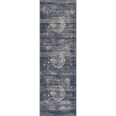 Tapis transitionnel Parrado couleur denim