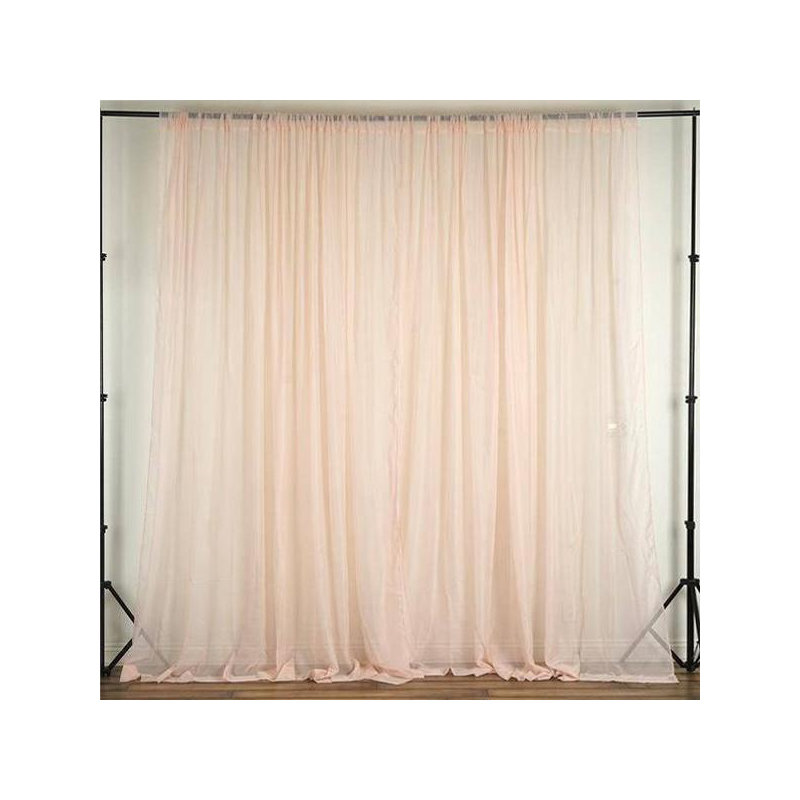 Panneau de rideau simple diaphane avec passe-tringle Brixon, l 56" x L 63", Rougir
