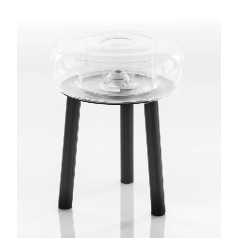 FLOOFY Metal Accent Stool, Grey
