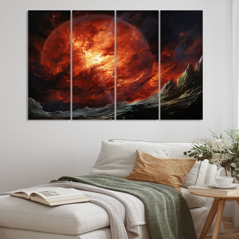 Planète Jupiter Stormy III sur toile, reproduction de 4 pièces