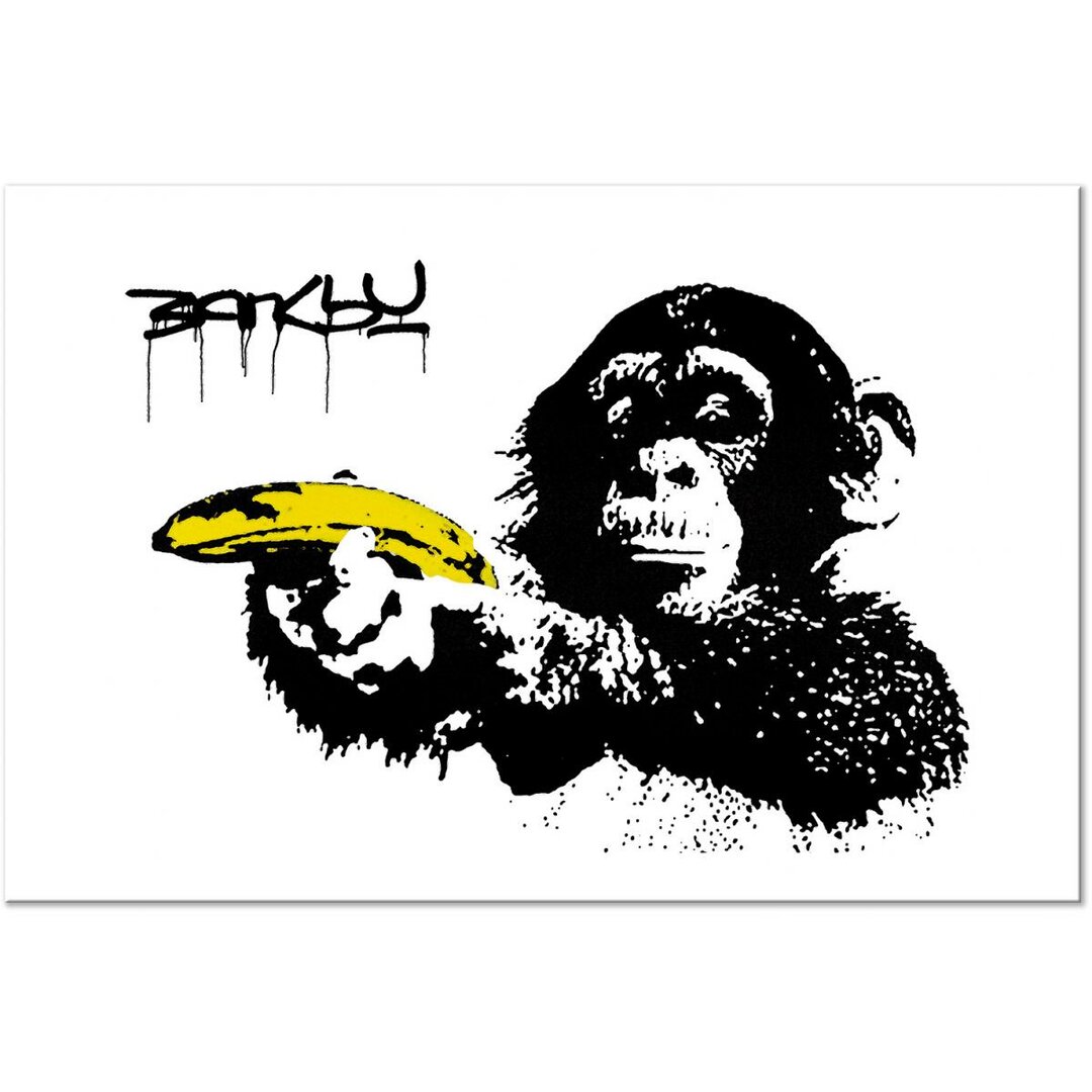 Leinwandbild Monkey with Banana von Banksy