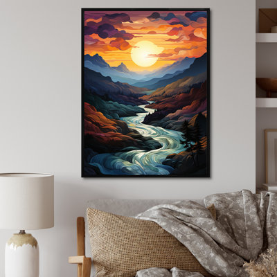Barnali " Yellow Teal Mountains Majestic Palette This "