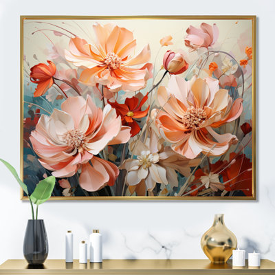 Coral Petal Symphony I - Abstract Botanicals Wall Art