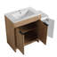 Meuble-lavabo autoportant de 42 po avec lavabo en céramique et armoires de rangement, porte à fermeture en douceur, armoire combinée 02430 + 0312, ensemble KD-115922397-115922396