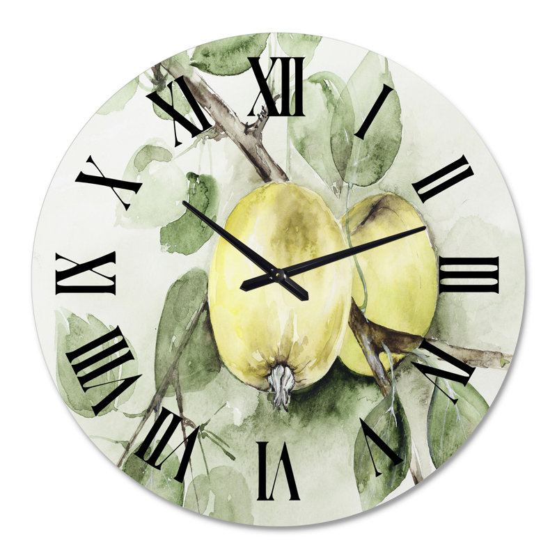 Vintage Green Appels - horloge murale maison de campagne, Grand
