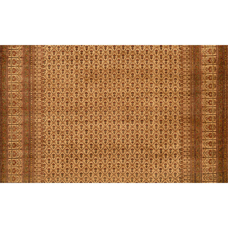 Hand Knotted Wool Area Rug in Beige