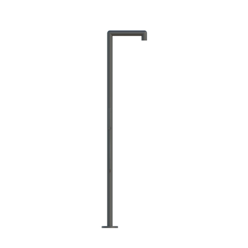 Matte Black Stainless Steel Freestanding Outdoor Shower with Hand Shower