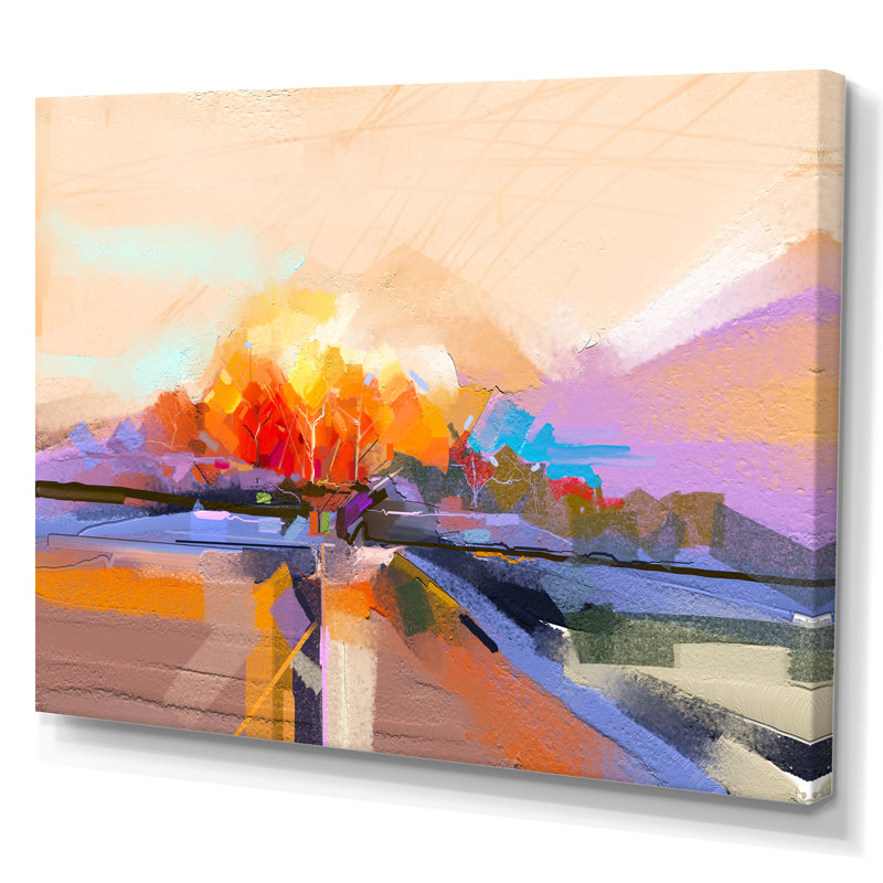 «Abstract Colorful Seascape Ii», reproduction sur toile flottante, H 16 po x l 32 po x P 1 po, Toile tendue