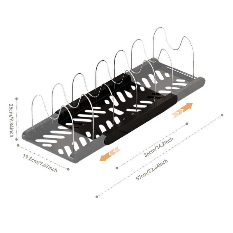 Range-pan extensible pour armoire, Noir