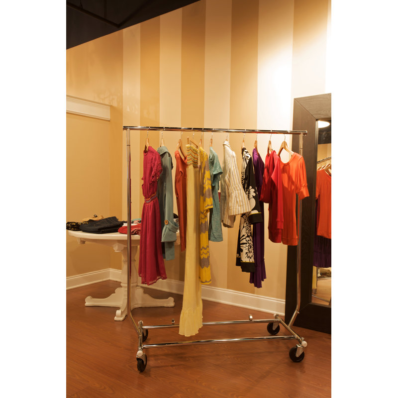Metal Adjustable Rolling Clothing Rack