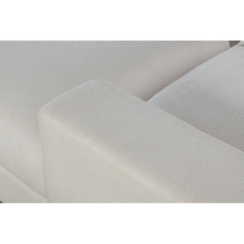 123" Modular Chenille Sectional Sofa With 2 Ottomans And Accent Pillows, White Chenille