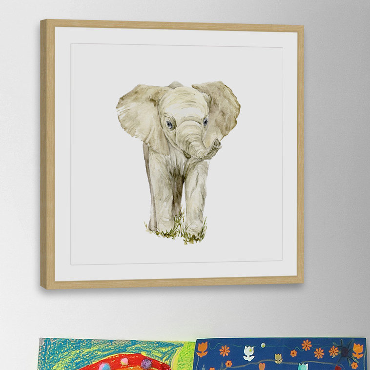 «Baby Elephant II», reproduction encadrée, H 24 po x l 24 po x P 1,5 po