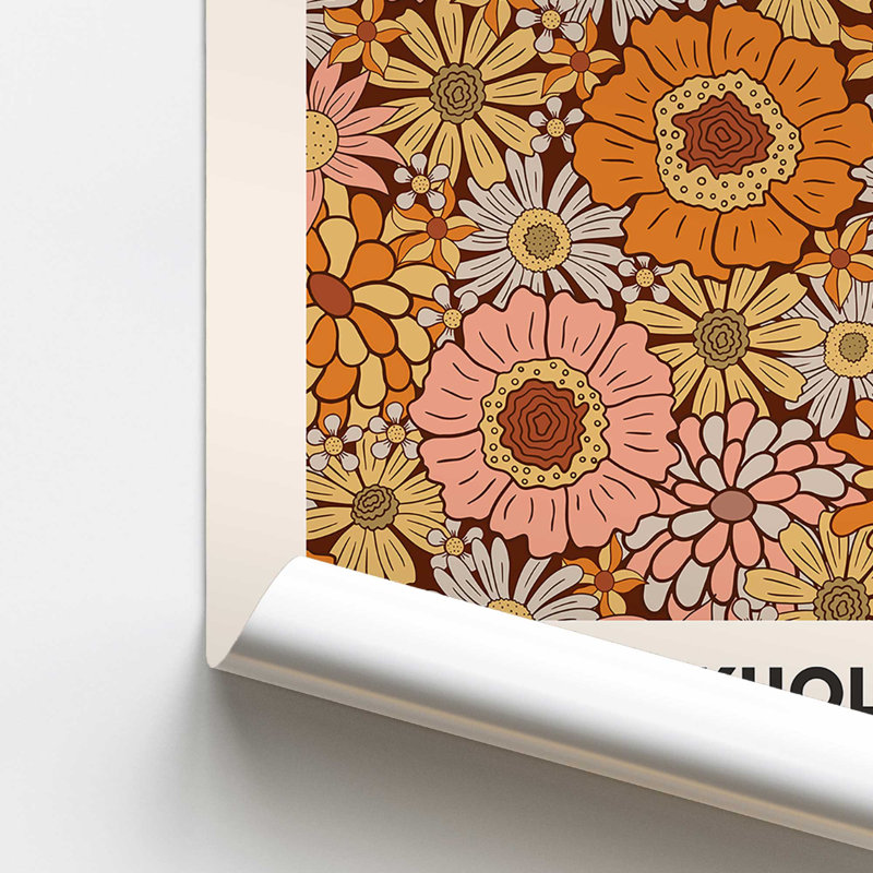 Retro Flower Markets II, ensemble de 2 impressions dans un cadre, Papier, H 24 po x l 36 po x P 0,1 po