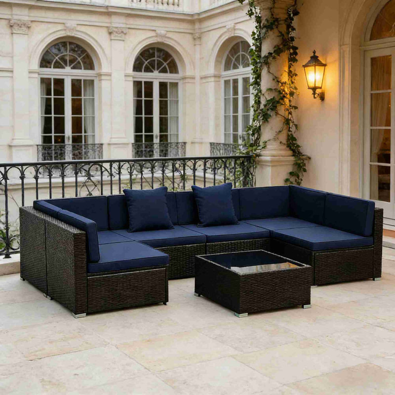 Ensemble de conversation extérieure, Bleu très foncé, Marron foncé