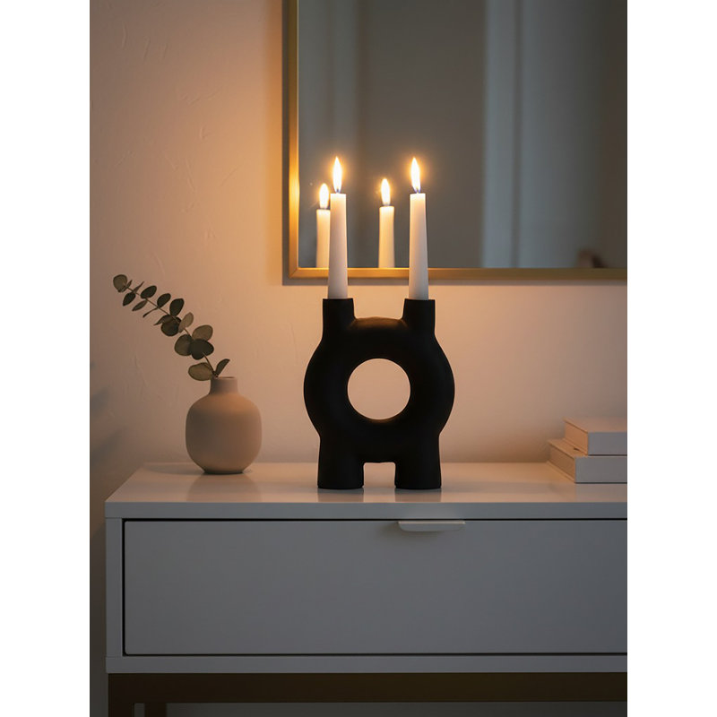 Metal Candlestick, Black