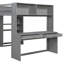 Lit mezzanine double avec lit simple autoportant, tablettes, bureau et garde-robe gris-130610186-130610184