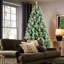 Arbre de Noël de 6 pi avec 66 branches de pin et 988, branches mixtes et à aiguilles dures, structure à charnières pour un assemblage rapide, support en métal robuste avec embouts de branches, montage simple et rapide