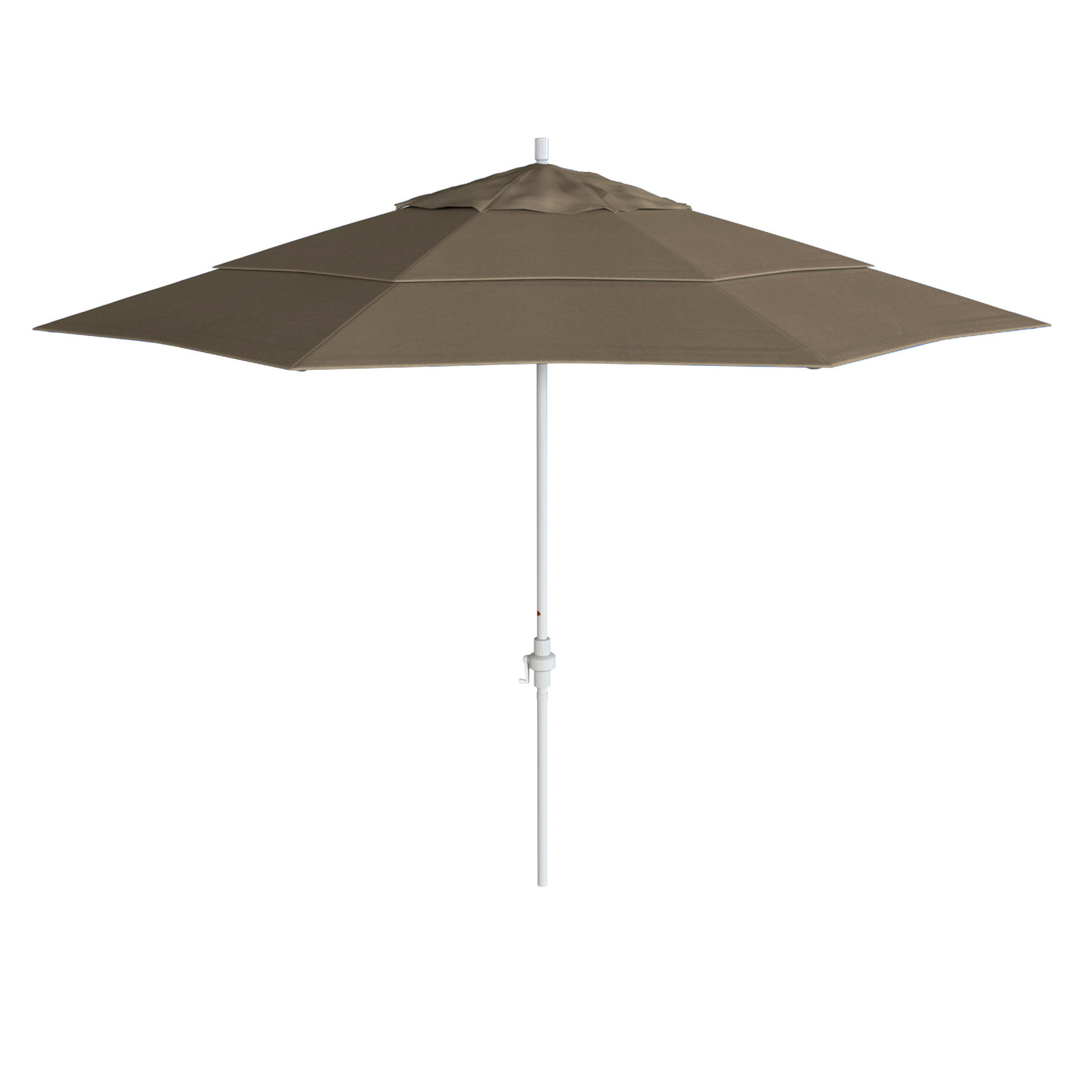 Ohara 132'' Market Umbrella, Hammertone Gray, Bay Brown