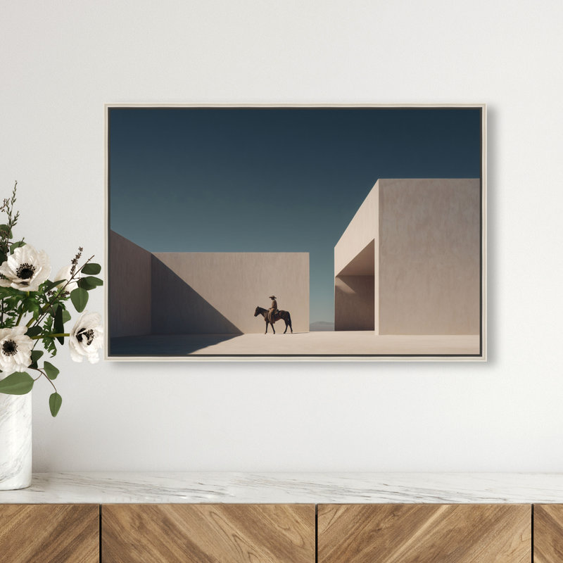 Lone Equestrian II Canvas Animals Print by Oliver Gal, Black Frame, 15 x 10, 17"H x 25"W, Silver Floater Frame