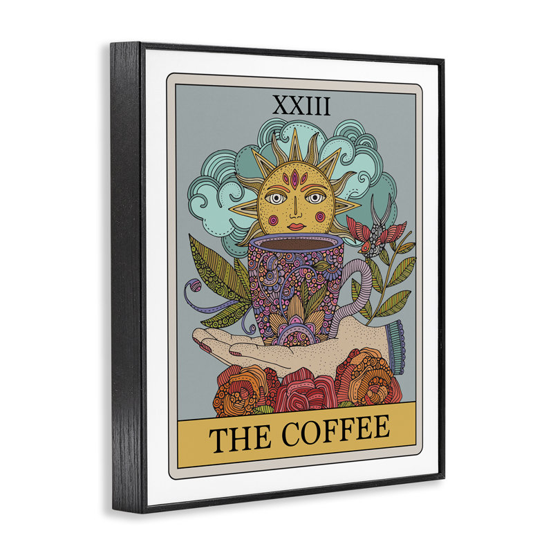 «The Coffee Tarot Art» par Valentina Harper, H 30 po x l 24 po, Giclée encadrée noir minuit