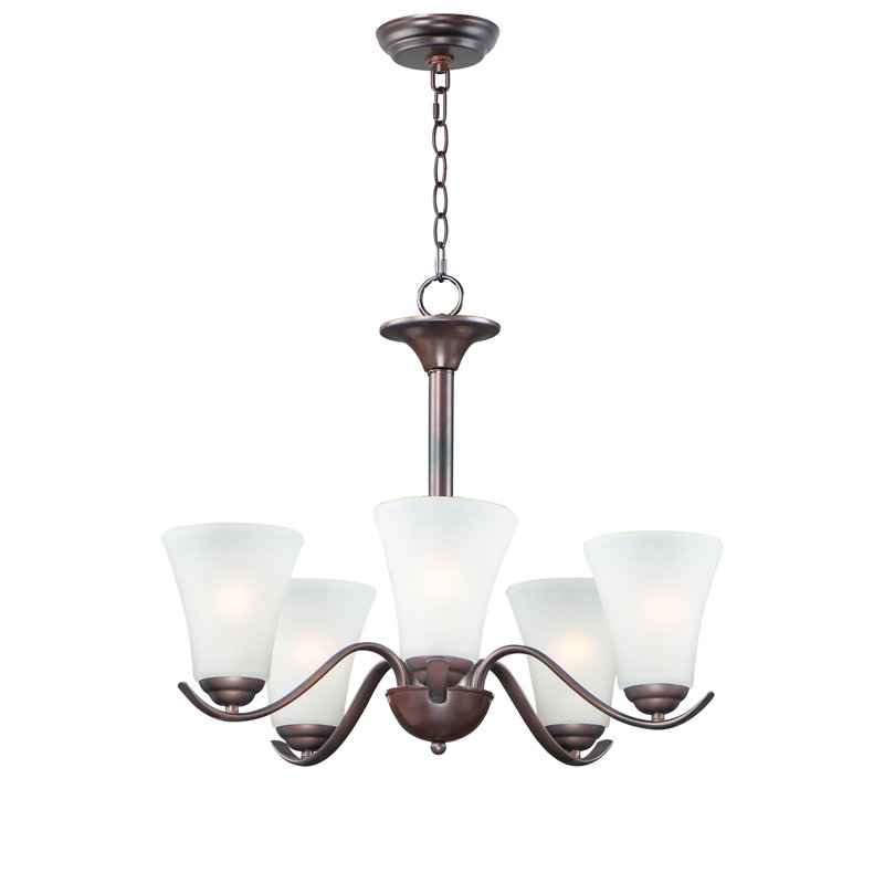 Lustre classique unique à 5 lumières Lavalley, Bronze huilé
