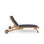 Perrin Teak Outdoor Reclining Chaise Lounger with Rear Wheels-245531414