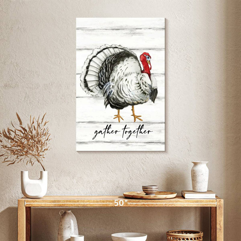 Black And White Turkey Wall Sign, 36" H x 24" W